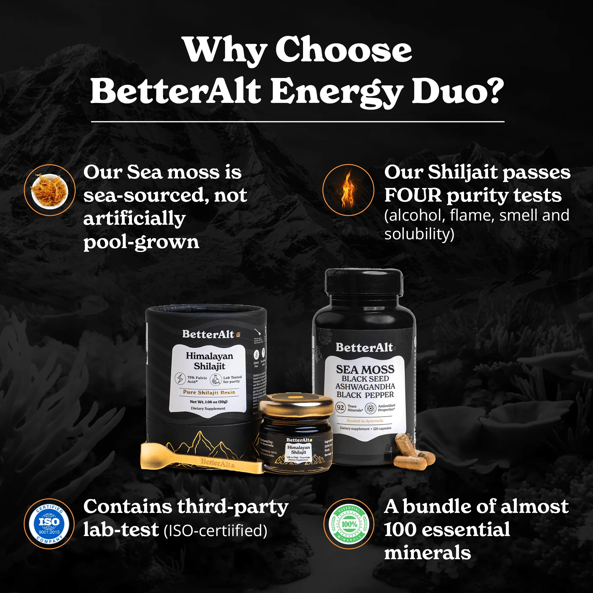 BetterAlt Ultimate Energy Duo | Shilajit Resin & Sea Moss Capsules - Image 6