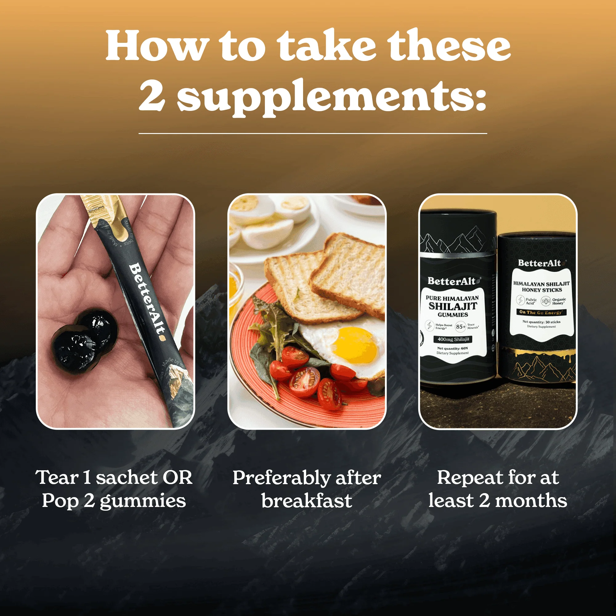 BetterAlt's Peak Power Duo| Shilajit Gummies + Shilajit Honey Sticks - Image 3