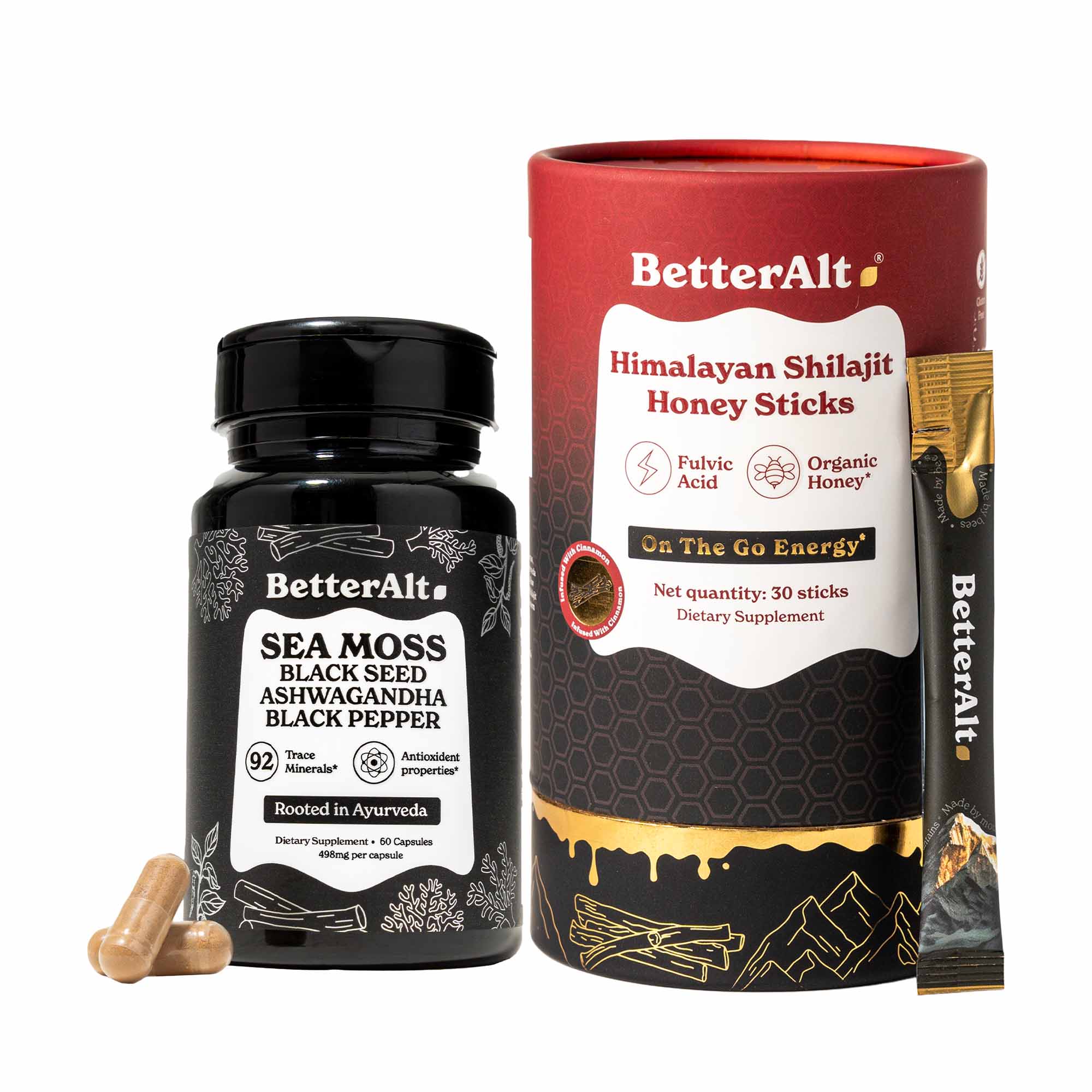 Shilajit Honey Sticks + Irish Sea Moss Capsules - Image 3