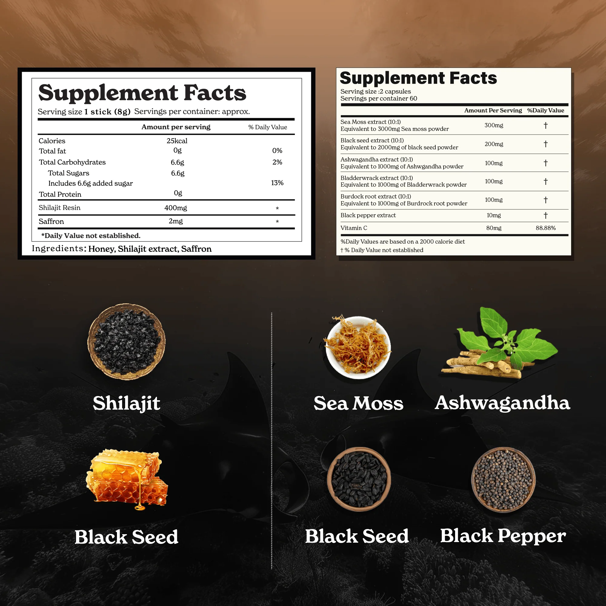 Shilajit Honey Sticks + Irish Sea Moss Capsules - Image 4