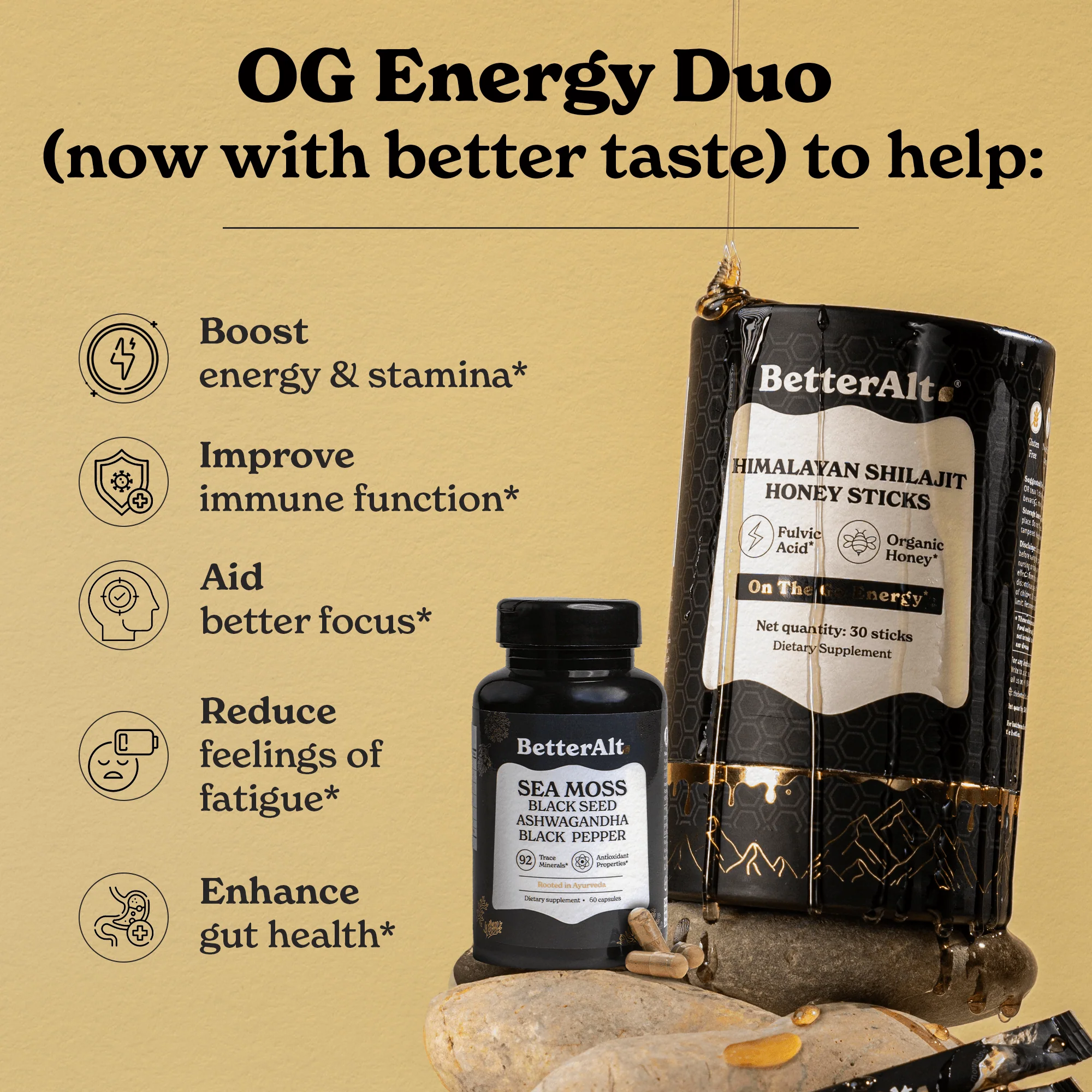 Shilajit Honey Sticks + Irish Sea Moss Capsules - Image 5